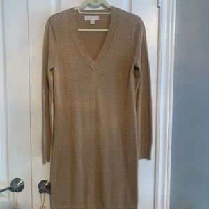 Michael Kors Gold Metallic Knit Dress Sz. M